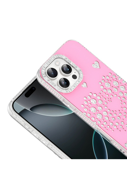 غطاء Rivas صلب من البولي كربونات متوافق مع حافظة Apple iPhone 16 Pro Max Damla Stone