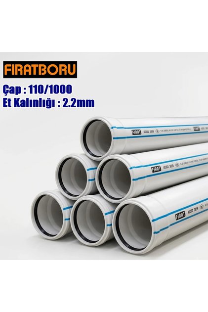 110/1000mm PVC Atık Su Borusu, 2.2mm Et Kalınlığı, 1 Adet