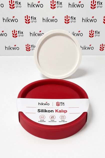 Düz Model Daire Sunum Tepsisi Silikon Kalıbı - Taş Tozu Kalıbı T65043
