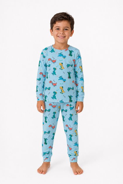100% Cotton Boys' Pajama Set – Long Sleeve