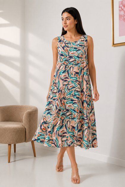 Summer Sleeveless Viscose Dress 2691