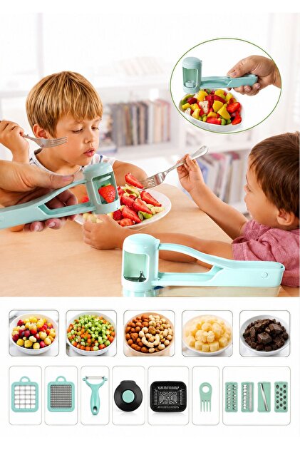 Manual Fruit Cutter & Food Chopper for Kids | Safe Fruit Slicer & Soft Food Dicer | BPA-Free Food Preparation Tool