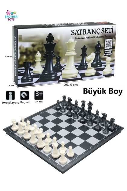 3-Piece Large Size Magnetic Game Set - Chess - Backgammon - Checkers 3-in-1 Set