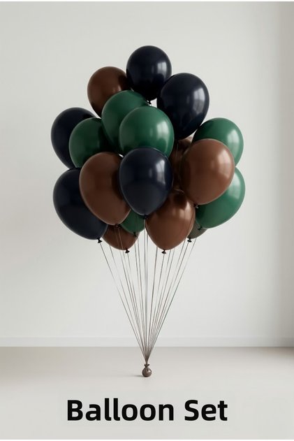 Black Dark Green Chocolate Balloon Set 20 Pieces Party Decor Stylish