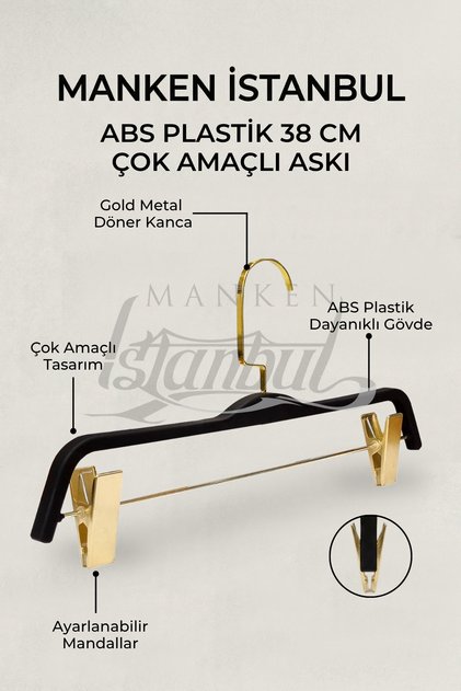 Deluxe 20 Pieces Abc Plastic Pants Hanger with Latch, Skirt Hanger, Clothes Hanger