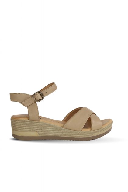 Shoes Mink Leather Women's Wedge Heeled Sandals 01Wl3303