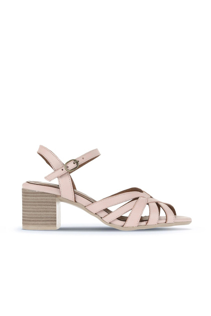 Powder Leather Women's Heeled Sandals 01Wa2800