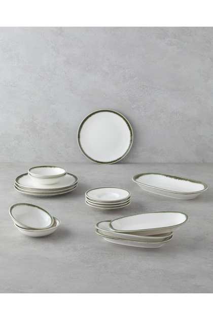 Horizon Porcelain Breakfast Set 16 Pieces for 4 People Green