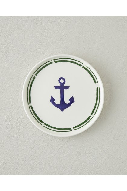 Marine Anchor Ceramic Pasta Plate 16 cm Navy Blue – Green