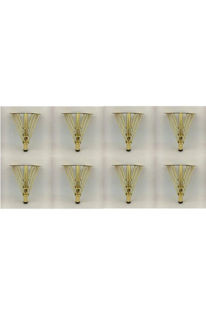 HETicaret 12cm Gold Metal Mobilya, Dolap, Koltuk, Tv Ünitesi Ayakları (8 ADET) Ayak