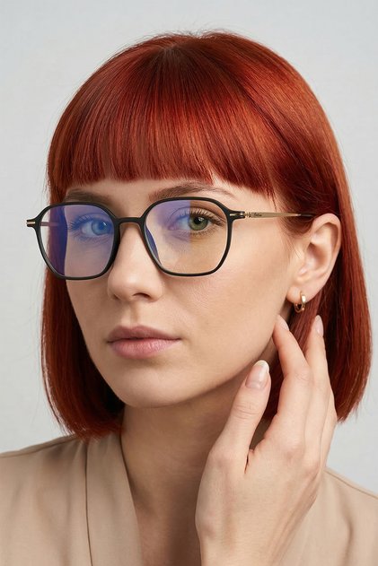 Blue Light Protection Metal Strappy Black Unisex Screen Glasses