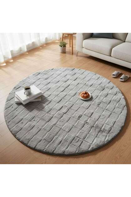 Fontana Soft Touch Shaggy Rug Dia 160cm - Silver