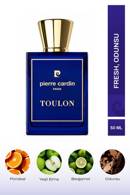 Toulon EDT Erkek Parfüm 50 ml|Odunsu, Fresh|Yeşil Elma, Portakal, Bergamot, Sardunya, Amber