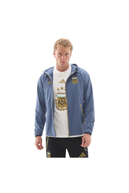 adidas JZ6313-E Afa Arjantin Erkek Yağmurluk-Rüzgarlık Mavi
