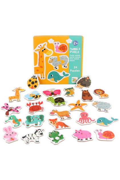 animal Kids Wooden Jigsaw Matching Puzzle Game Baby Early Learning Cognition Animal Fruit Traffic Ed