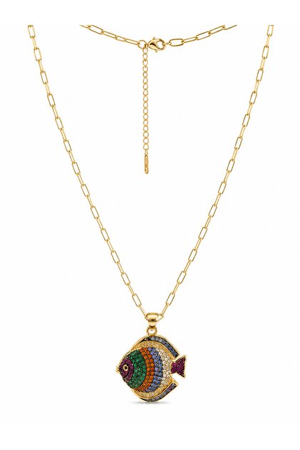 Coralia Colorful Stone Fish Necklace-Multi-Color