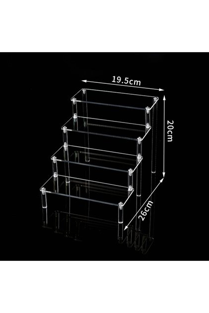 4 layers-20cm Clear Acrylic Display Stand For Anime Figures Cupcake Shelf Organizer Desserts Holder