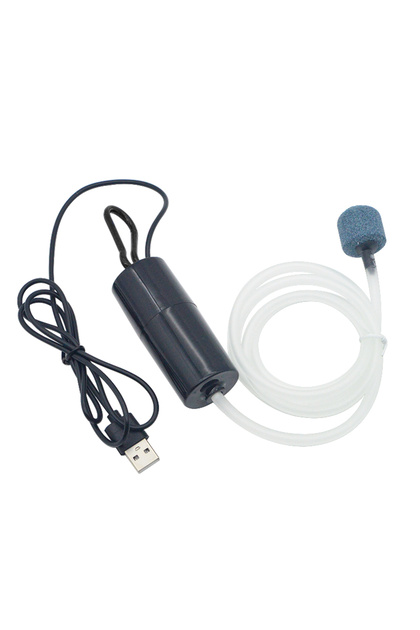 مضخة هواء أكسجين لحوض السمك، تعمل بمنفذ USB، ضاغط هواء صامت، جهاز تهوية صغير محمول