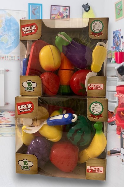 Educational Kitchen Game 16 Pieces of Cuttable Fruits and Vegetables