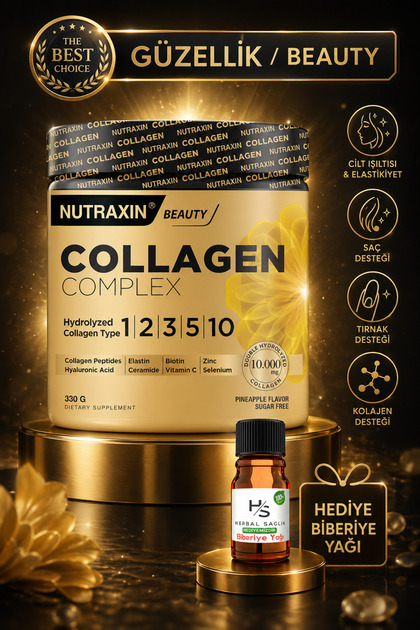 Collagen Complex Powder Kolajen Tozu 330 Gram + Hediye Biberiye Yağı