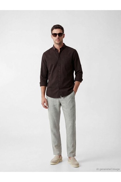 Lcwaikiki Classic Regular Fit Linen Blend Men's Chino Pants