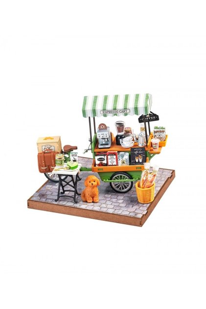Puzzle 3D, Căsuță Miniaturală DIY, Cărucior de Cafea Aromatic, RoLife, 162 piese