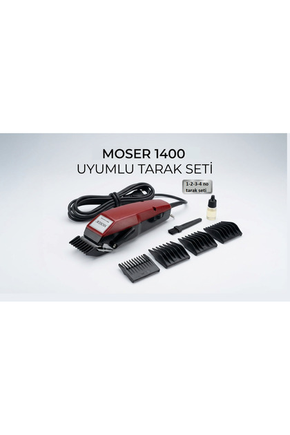 Moser 1400 Makine Tarağı Kesim Seti (1, 2, 3 VE 4 NUMARA) Tıraş Makinesi Tarağı