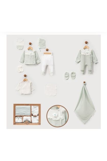 Baby Girl Pompom Muslin Set of 10