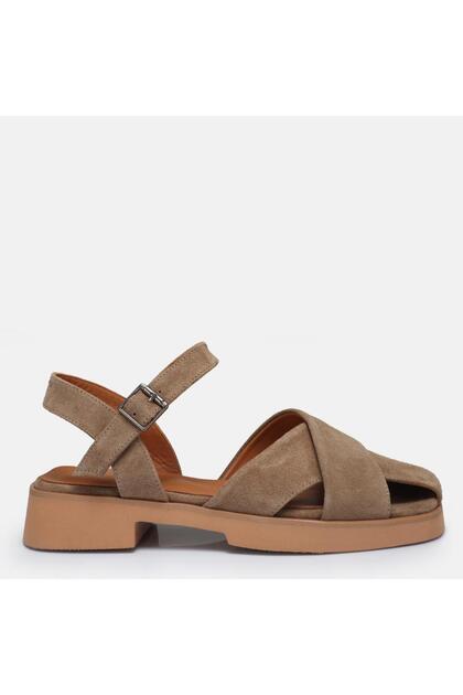 Women's Genuine Leather Suede Sandals 41-42-43-44-Mink Suede