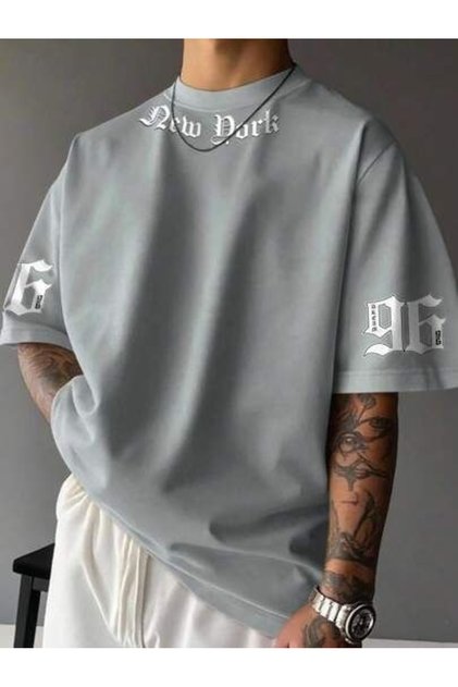 Keb 1. quality printed oversize t-shirt daily t-shirt trendy fashion and modern style style 100% organic cotton relaxed fit slit round neck