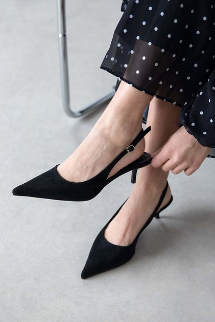 Marcela Women's Heeled Suede Shoes Black