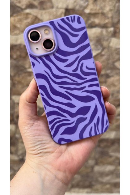 iPhone 13 Compatible Zebra Patterned Silicone Shock-Absorbing Classic Protective Rubber Case