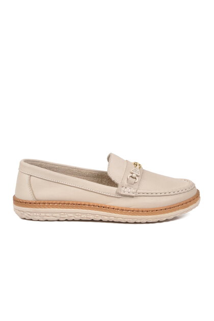 Ecru Genuine Leather Anatomical Women's Casual Shoes Z525 Z