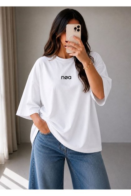 Women's Oversize Printed T-Shirt' Cotton | Comfortable Fit Short Sleeve