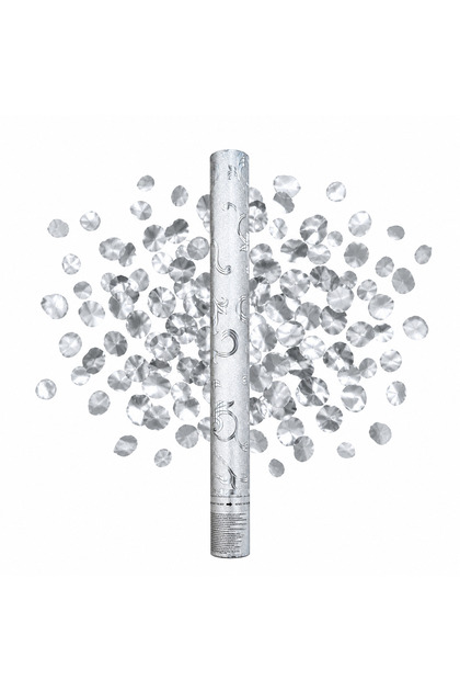 Tub confetti petrecere - model petale argintii - 60 cm - efect spectaculos