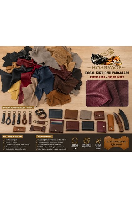 Hakiki Kuzu Derisi Parçaları 1 KG – Karışık Ebatlı Deri Parçaları | Cüzdanlık & Aksesuarlık