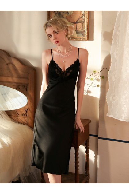 Black Lace Slip Dress