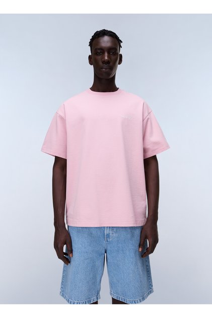 S-Fluorite Ss-Np0A4G2Fp1T1 Pink Round Regular Fit Printed Men's T-Shirt