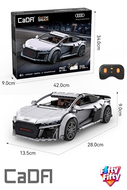 Vagonlife Cada Uzaktan Kumandalı 1: 14 Audi R8 Coupe (536 Parça