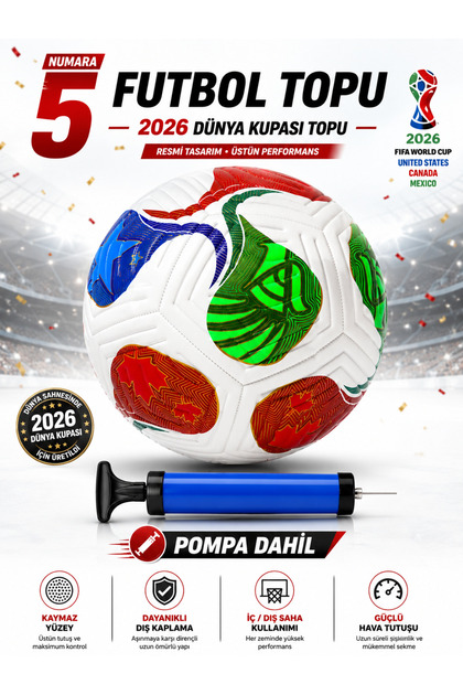 Janissary 2026 Dünya Kupası Tasarımlı 5 Numara Futbol Topu