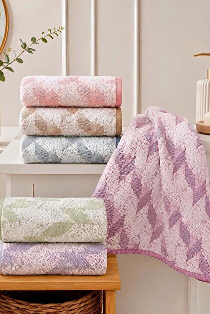 Nurpak Selçuk Jakarlı Dolgun Doku 6'lı 50x90 Cm El&Yüz Havlu Seti