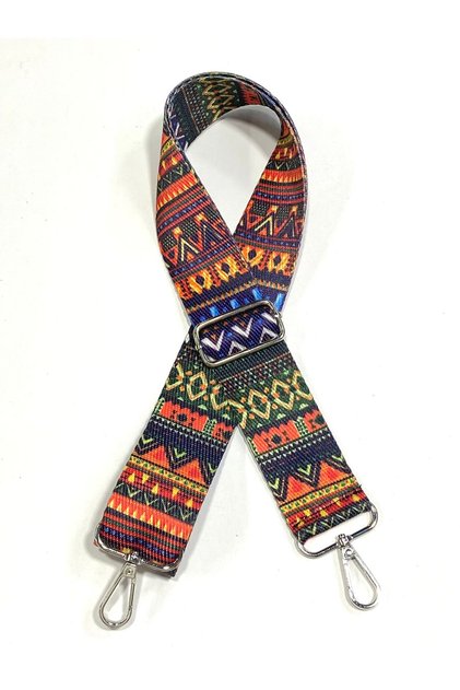 Authentic Patterned Bag Handle / Adjustable Strap / Polyester Bag Handle Navy Blue