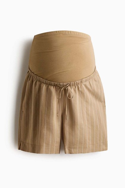 MAMA Linen-blend shorts