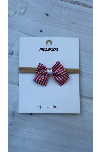 Red Plaid Patterned Baby Bandana