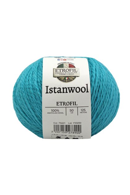 Istanwool Knitting Yarn Cyan 100% Turkish Wool 50g 125m (75421)