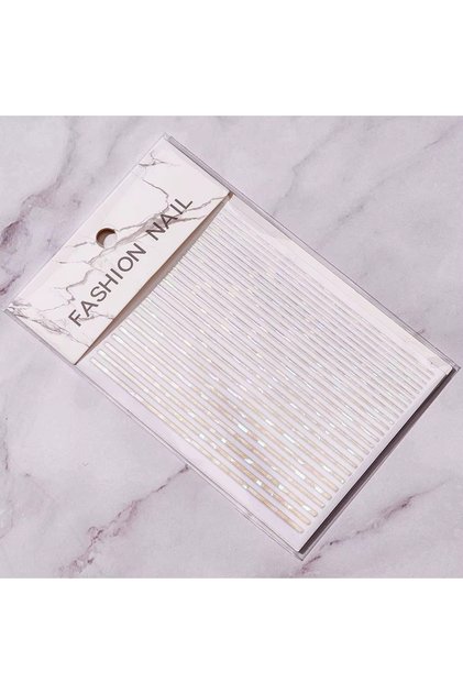 Parlak Gümüş Şerit Tırnak Sticker Şerit Tırnak Etiketi Nail Art