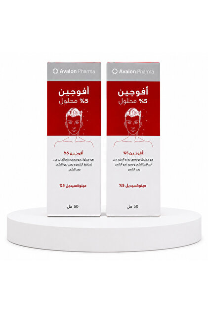 Avogain 5% Minoxidil Hair Solution Twin Pack 2 x 50 ml | أفوجين 5% محلول مينوكسيديل للشعر عبوتين × 50 مل