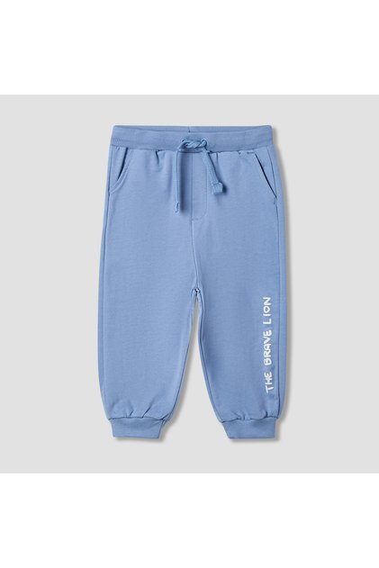 Typographic Print Joggers with Drawstring Closure