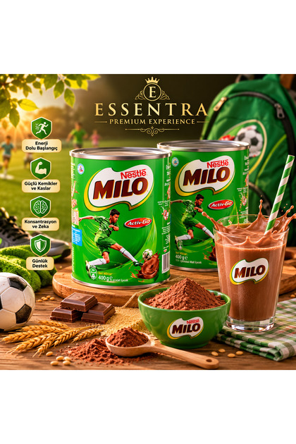 Nestlé Milo Kakao ve Malt İçecek Tozu 2 x 400g Çikolatalı İçecek, Enerji İçeceği Tozu, Kahvaltılık İçecek