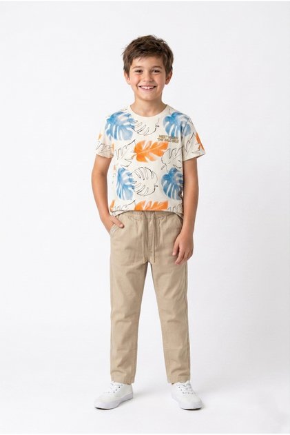 Boys Cotton Solid Pant, 7-8Y